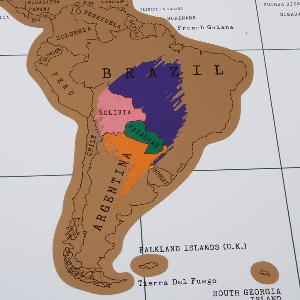 Amazon | Nikitea FLOUREON スクラッチマップ 絵 ポスター 世界地図